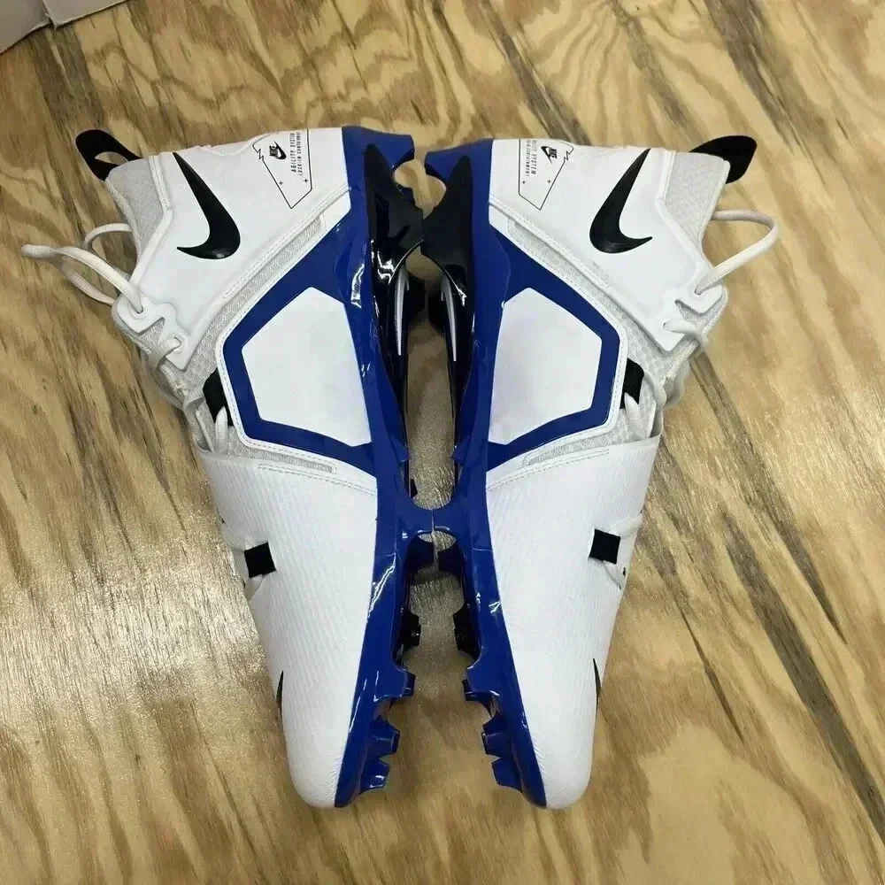 Nike Alpha Menace Pro 3 Mid Men's 17 White Royal Blue football cleats CT6649-101